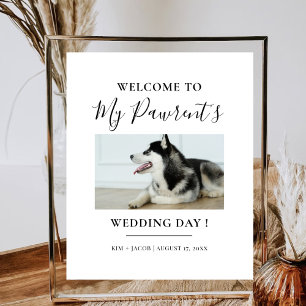 Poster Pet Parents Bienvenue Minimaliste Mariage