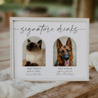 Pet Photo Signature Boissons Mariage Bar Sign