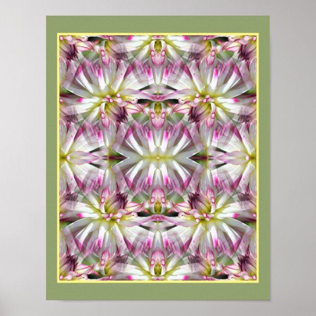 Poster Pétales à fleurs Dahlia Multiplié Abstrait (Devant)