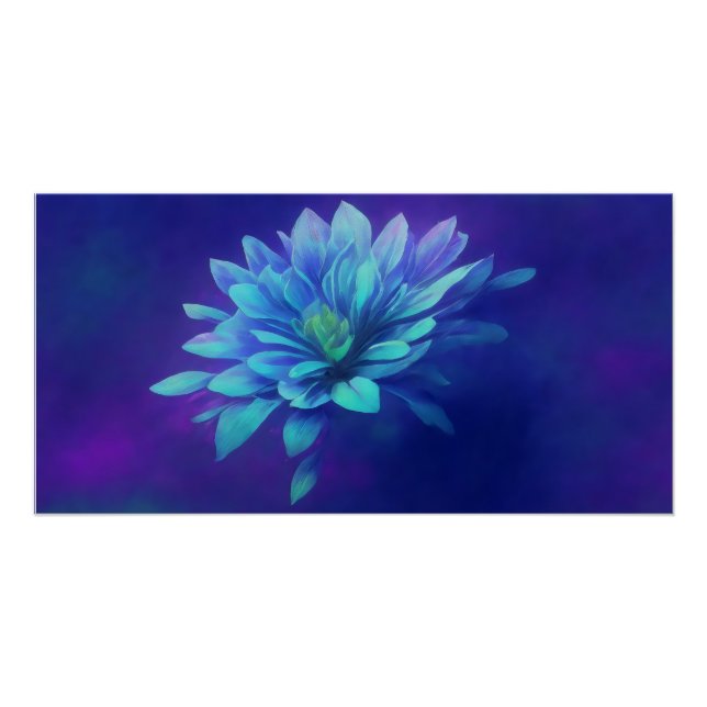 Poster Pétales bleus dans une fosse violette de rêve (Devant)