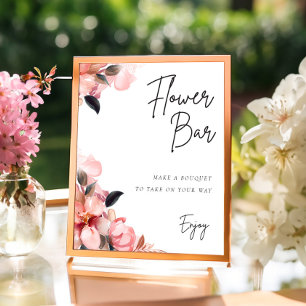 Poster Pétales et Prosecco Barre à fleurs Fête des mariée