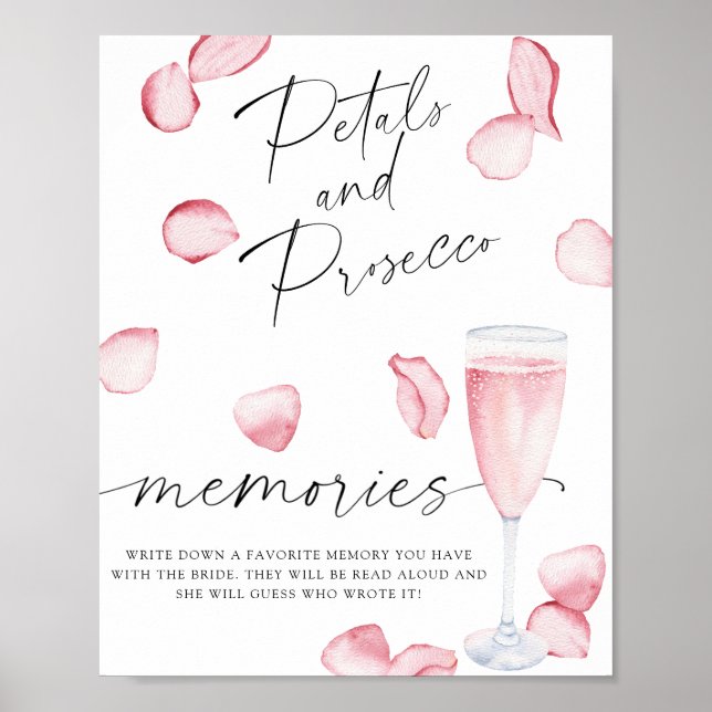 Poster Pétales et Prosecco - souvenirs avec la mariée (Devant)
