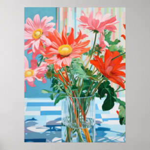 Poster Pétales & Lumière : Un Plaisir Floral Tabletop