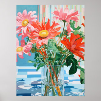 Poster Pétales & Lumière : Un Plaisir Floral Tabletop