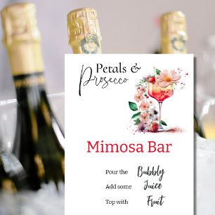 Poster Pétales Prosecco Fête des mariées Florale Mimosa B