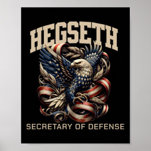 Poster Pete Hegseth Secrétaire à la Défense Soutien à Tru