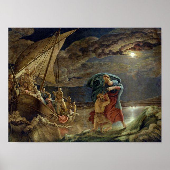 Poster Peter marche sur l'eau, 1806 (Devant)