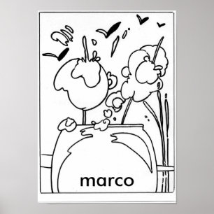 Poster Peter Max style dessin signé original