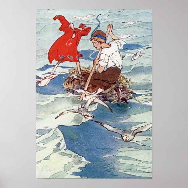 Poster Peter Pan et Tinker Bell par Alice B. Woodward (Devant)