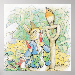 Poster “Peter Rabbit Eats a Carrot” by Beatrix Potter