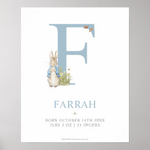 Poster Peter Rabbit   Personalized Letter F