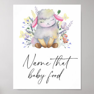 Poster Petit agneau - nommez cette nourriture pour bébé