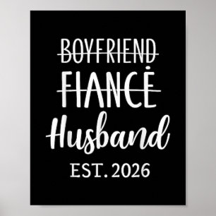 Poster Petit Ami Fiancé Mari 2026 Pour Mariage Et Hone