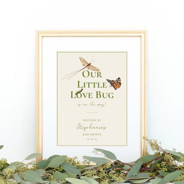 Poster Petit Amour Bug Baby shower Bienvenue (Créateur téléchargé)