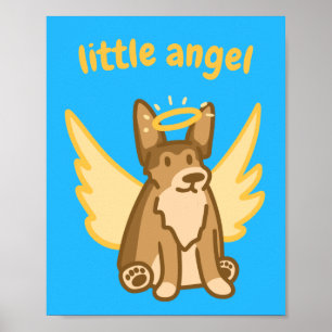 Poster "Petit Ange" Corgi Angélique