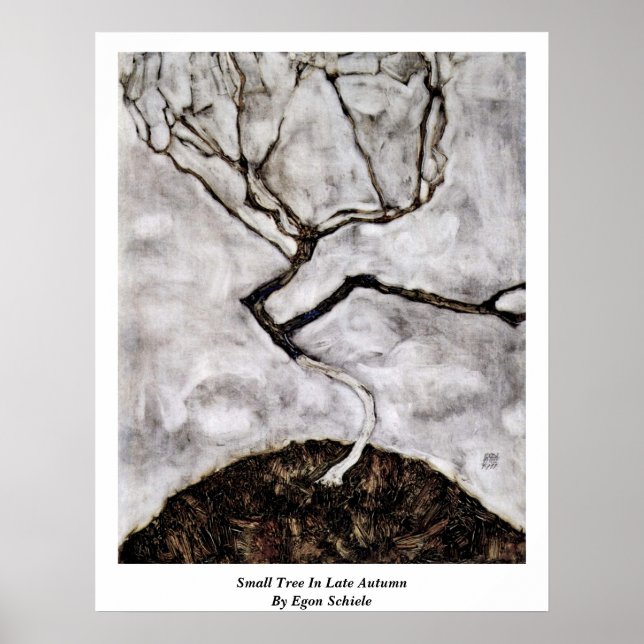 Poster Petit Arbre À La Fin De L'Automne Par Egon Schiele (Devant)