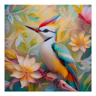 Poster Petit arc-en-ciel Pic Imaginaire Oiseau
