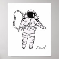 Petit astronaute à main noire et blanche