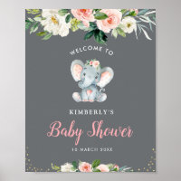 Petit baby shower à fleurs d'éléphant signe de bie
