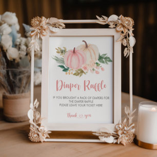 Poster Petit Baby shower Citrouille Déchets Signe