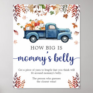 Poster Petit Baby shower Citrouille Jeu du ventre