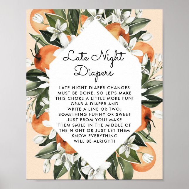 Poster Petit Baby shower Cutie Diapositives nocturnes (Devant)