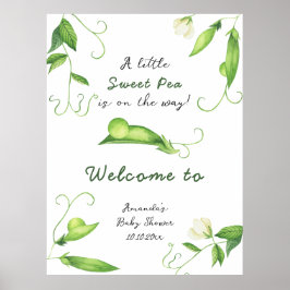 Poster Petit Baby shower d'accueil pour petits pois doux