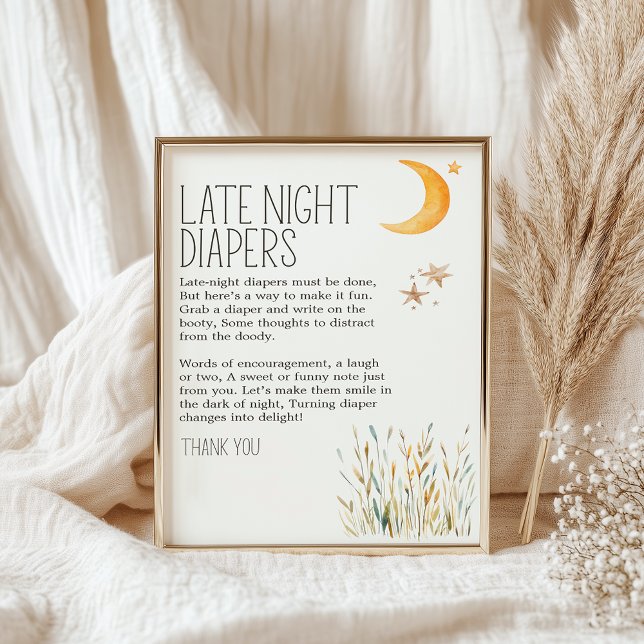 Poster Petit Baby shower de la ferme de la couche de nuit (Créateur téléchargé)