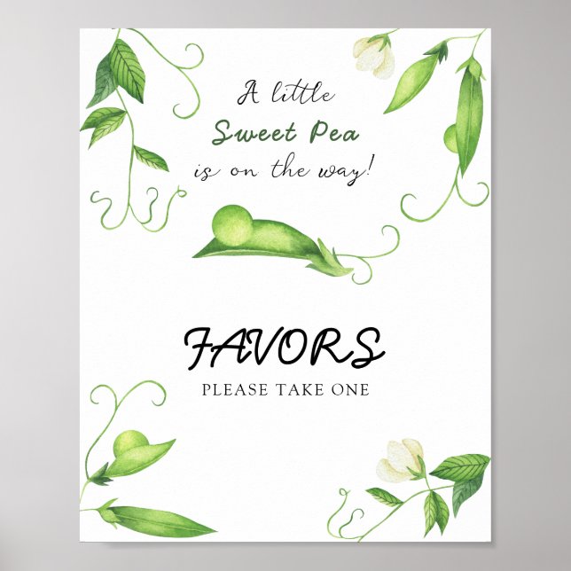 Poster Petit Baby shower De Pois Favorisé (Devant)