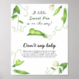 Poster Petit Baby shower de pois - Ne dites pas bébé