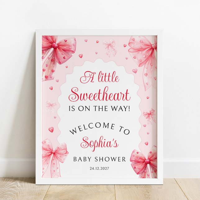Poster Petit Baby shower de Valentines amoureuse Bienvenu (Créateur téléchargé)