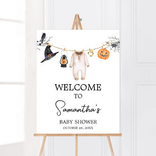 Poster Petit Baby shower d'Halloween Boo Bienvenue