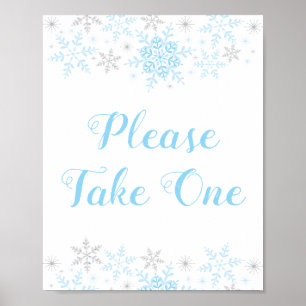 Poster Petit Baby shower Garçon Flocon De Neige Prendre U