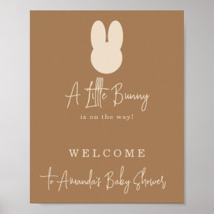 Poster Petit baby shower lapin simple