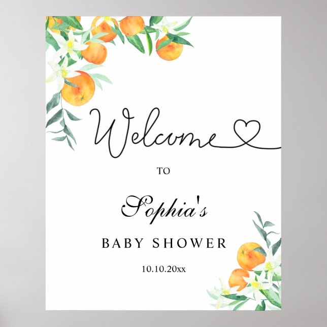 Poster Petit baby shower mignon (Devant)