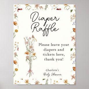 Poster Petit Baby shower rose Fleur sauvage Déchets Raffl