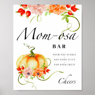 Poster Petit bar à fleurs citrouille Maman-Osa