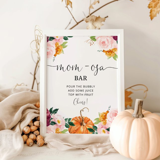 Poster Petit bar à fleurs de Bourgogne citrouille Mom-osa (Créateur téléchargé)