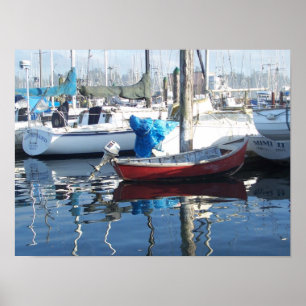 Poster Petit bateau rouge