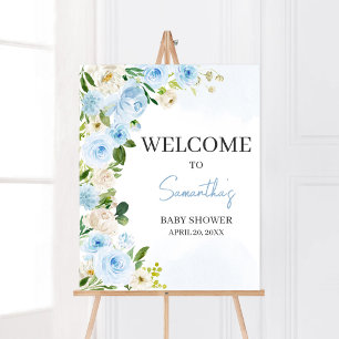 Poster Petit bébé en fleurs Baby shower Bienvenue