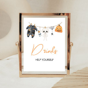 Poster Petit Boo Halloween Ligne de vêtements Panneau de