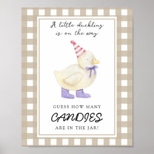 Poster Petit canard - devinez combien de bonbons