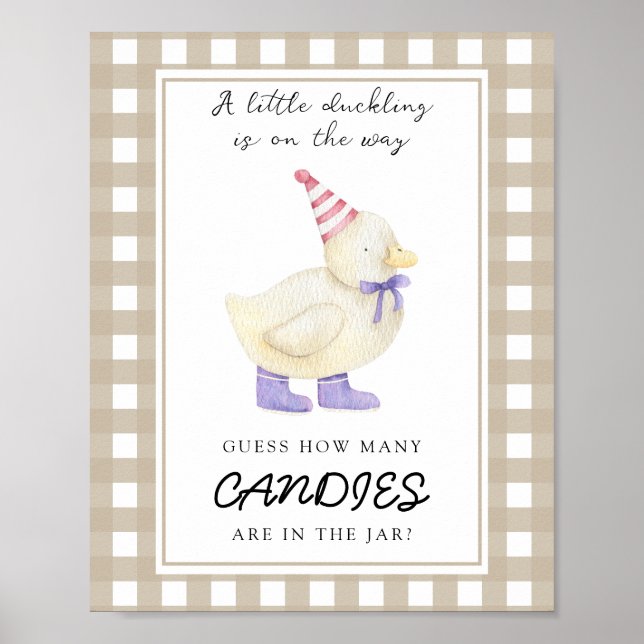 Poster Petit canard - devinez combien de bonbons (Devant)