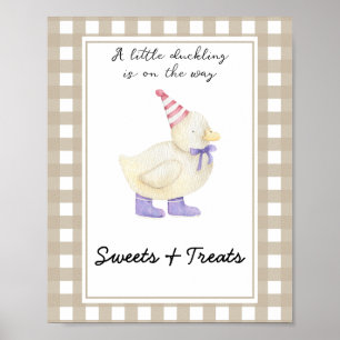 Poster Petit canard - douceurs et friandises baby shower
