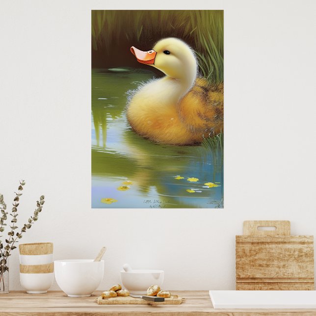Poster Petit Caneton Jaune - Nature Morte de Fantaisie IA (Cuisine)