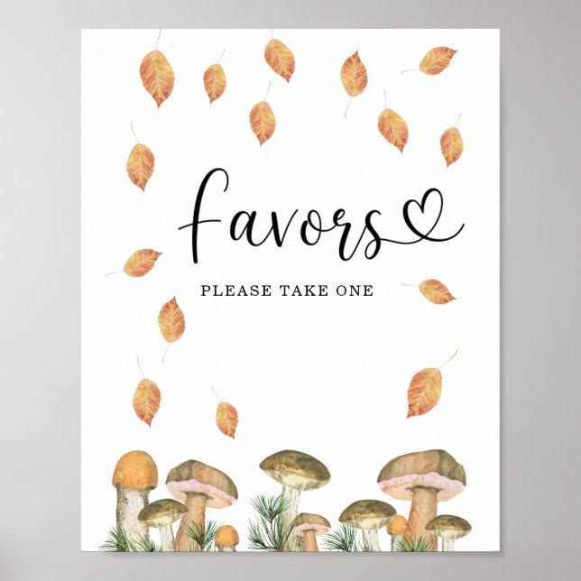 Poster petit champignon sur le chemin de la chute Favors (Devant)