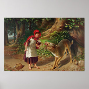 Poster Petit chaperon rouge et grand méchant loup