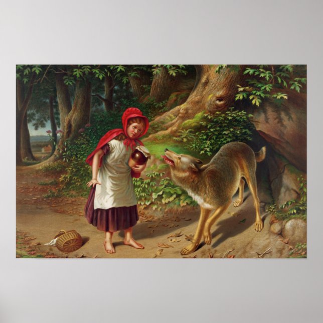 Poster Petit chaperon rouge et grand méchant loup (Devant)