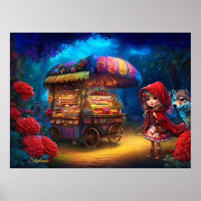 Poster Petit Chaperon Rouge et Loup (Devant)