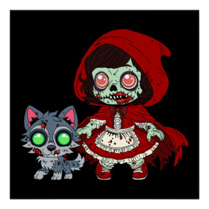 Poster Petit Chaperon Rouge zombie